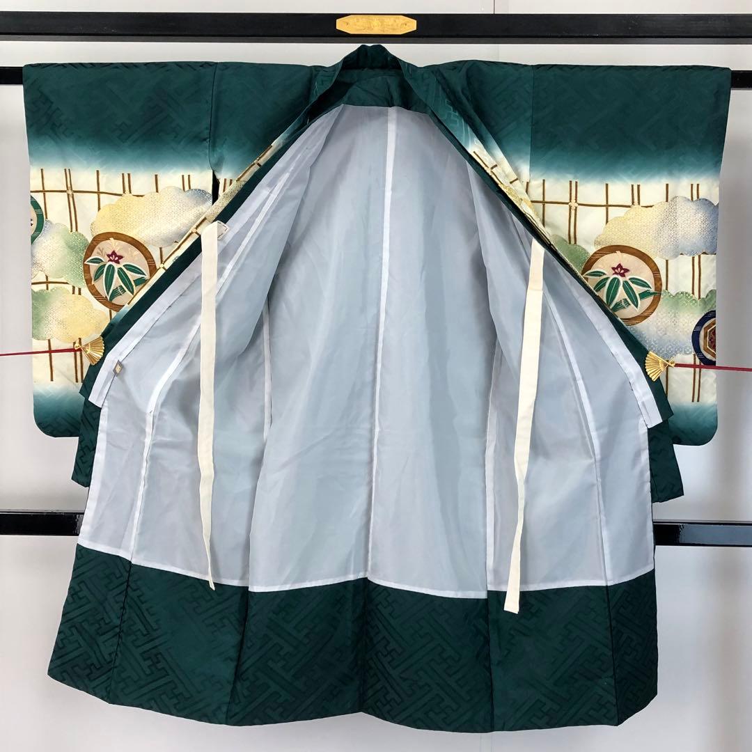 子供着物 羽織 七五三 5歳 鷹に小槌 松 巻物 金駒刺繍 CK-7389