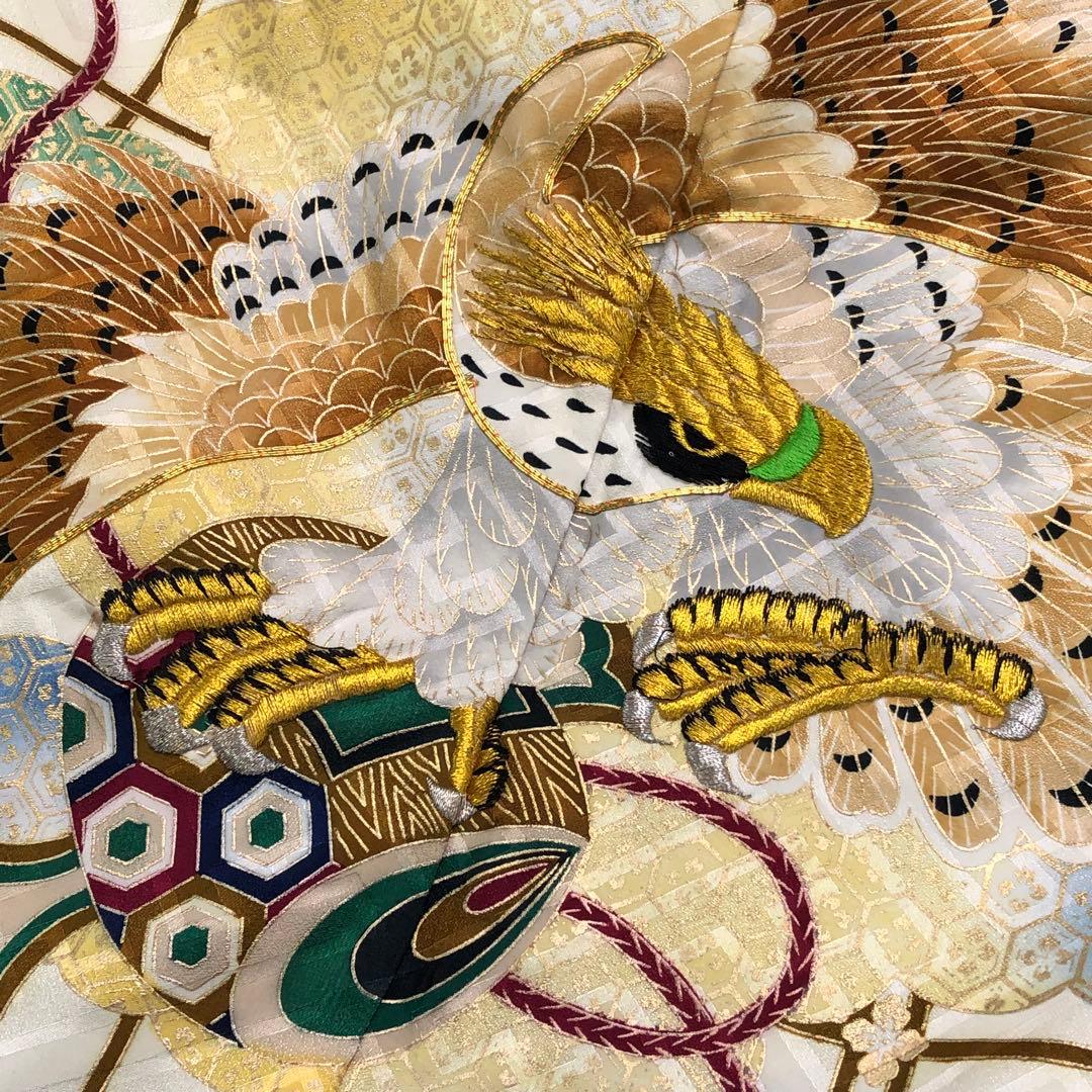 子供着物 羽織 七五三 5歳 鷹に小槌 松 巻物 金駒刺繍 CK-7389
