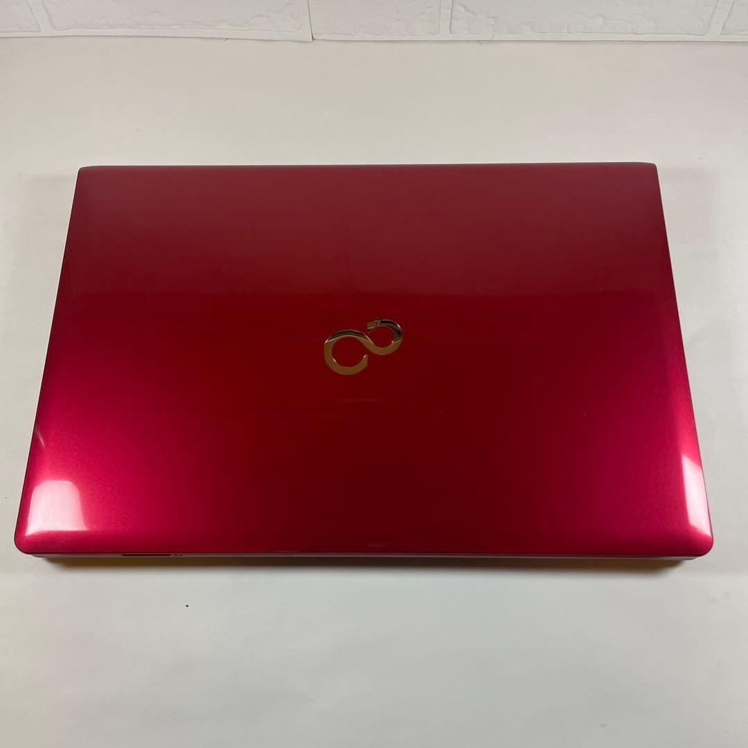 【美品】富士通☆LIFEBOOK☆レッド☆SSD256GB☆すぐ使える