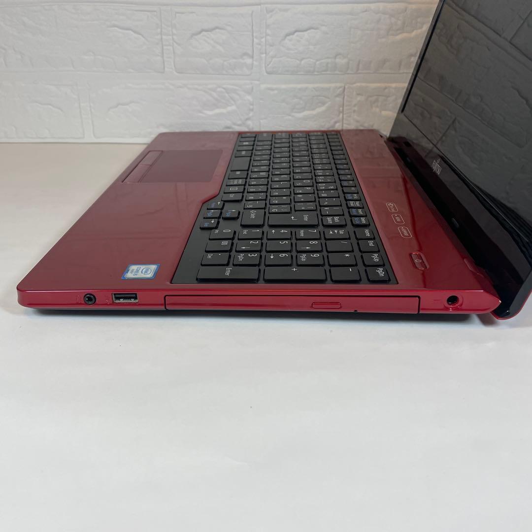【美品】富士通☆LIFEBOOK☆レッド☆SSD256GB☆すぐ使える