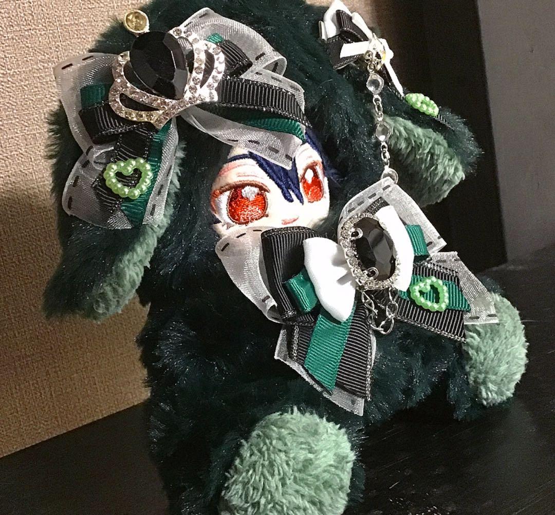 【い3】垂れ耳うさぎ　深ディープグリーン　12cm いつぬい　着ぐるみ　お座り