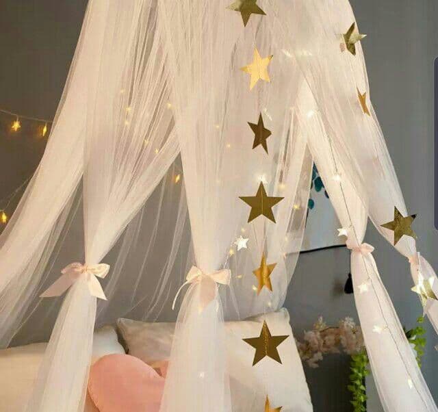 スター モスキートネット 蚊帳 天蓋 お姫様ベッド ベビーバル かや