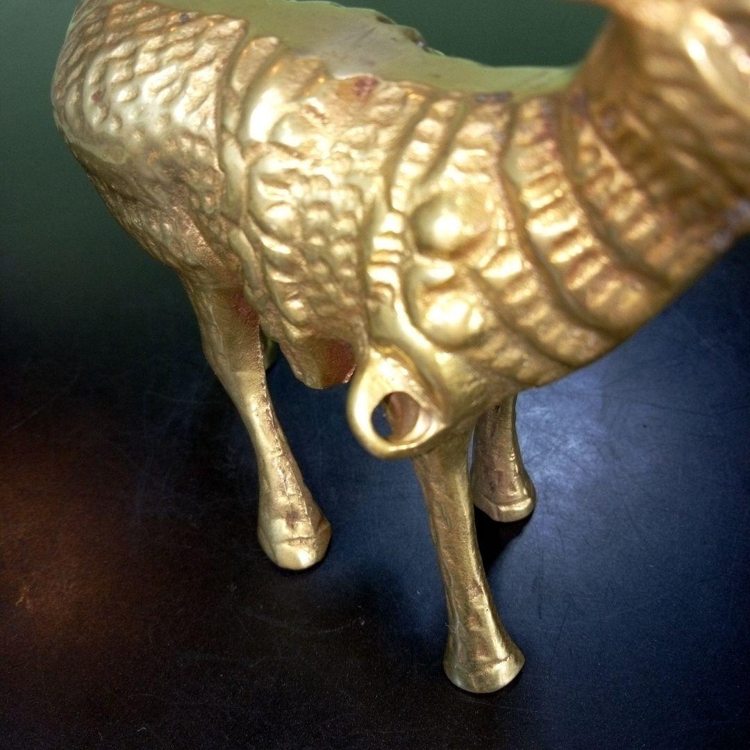 トナカイ？　鹿？　ヘラジカ？　置物　金色　ゴールド　GOLD　フィギュア