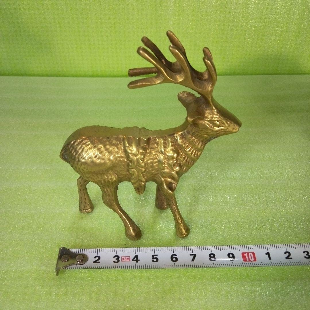 トナカイ？　鹿？　ヘラジカ？　置物　金色　ゴールド　GOLD　フィギュア