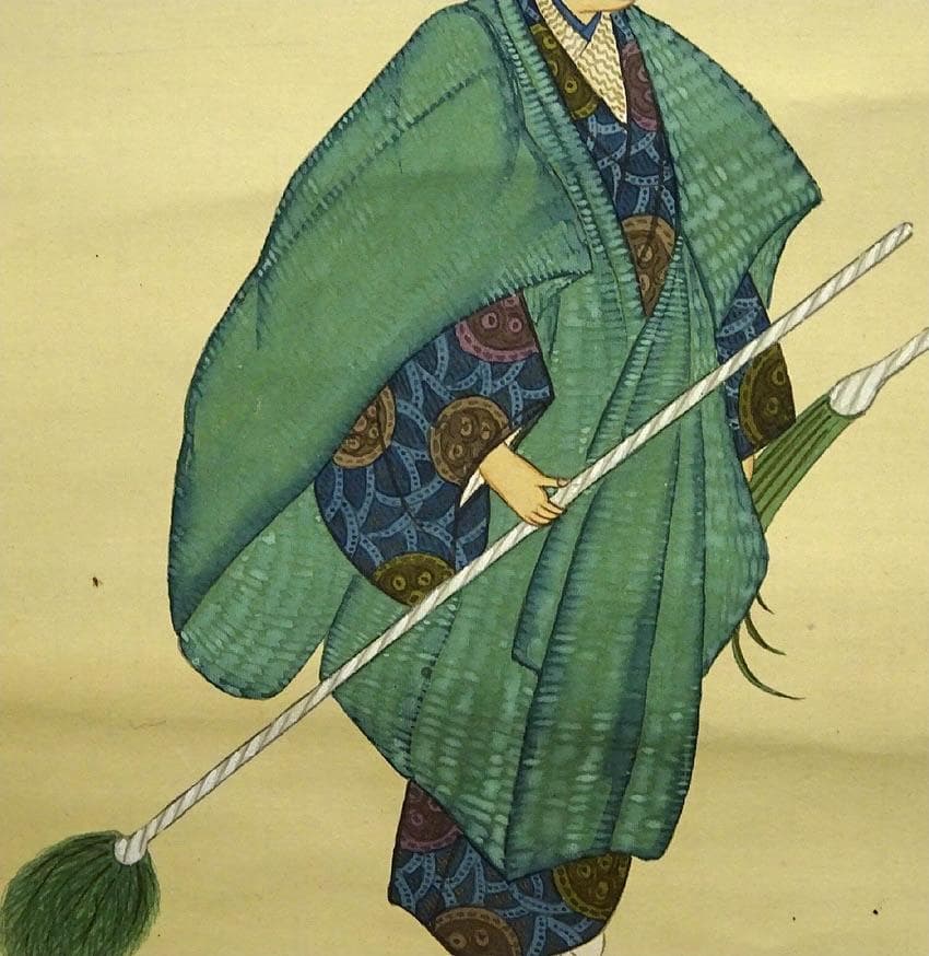 掛軸 榎原古城『高砂』日本画 絹本 肉筆 共箱付 掛け軸 g042123