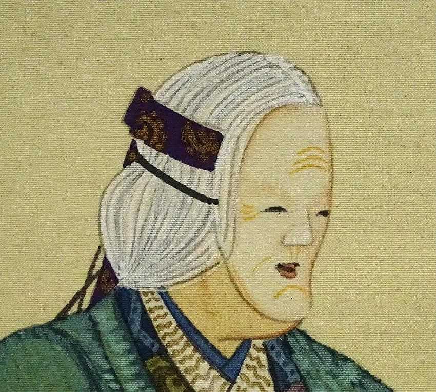 掛軸 榎原古城『高砂』日本画 絹本 肉筆 共箱付 掛け軸 g042123