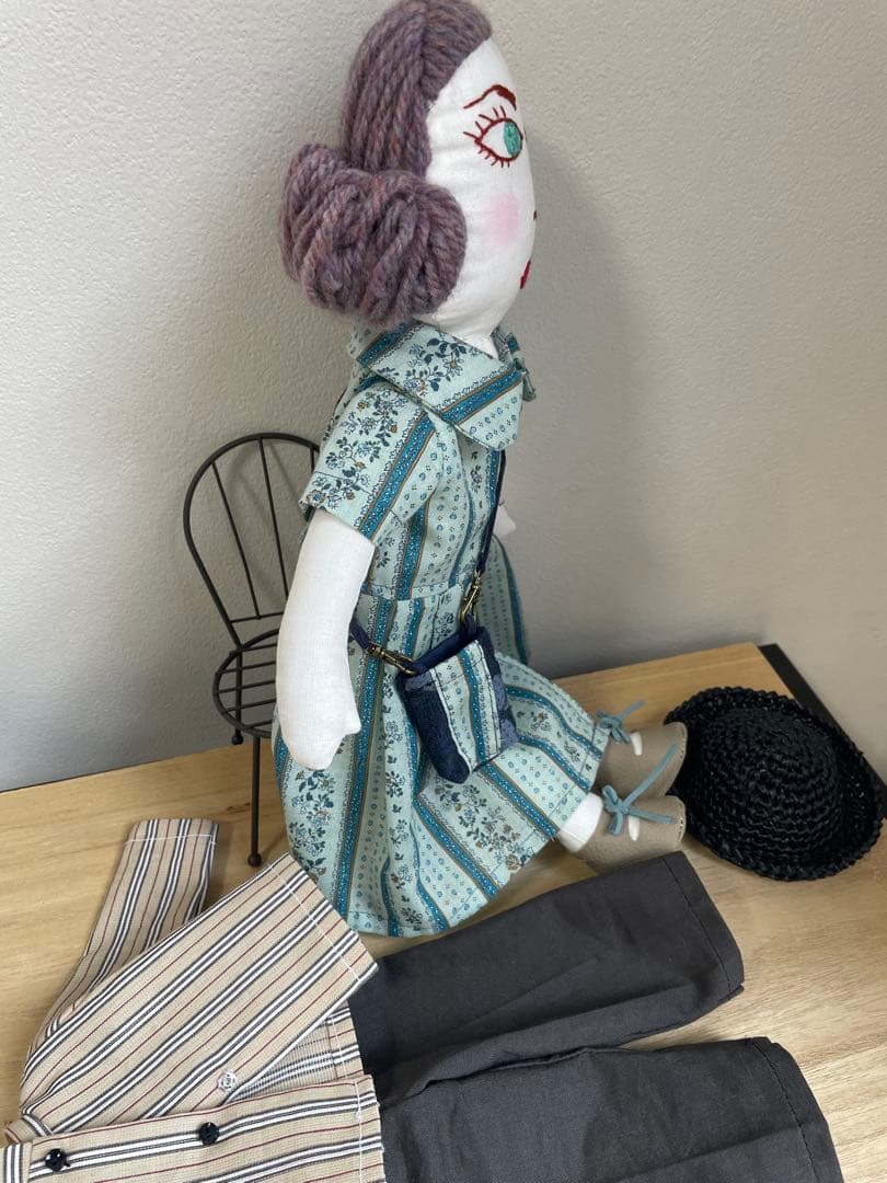 大人着せ替え布人形　春夏コーディネート色々一式セット　ハンドメイド
