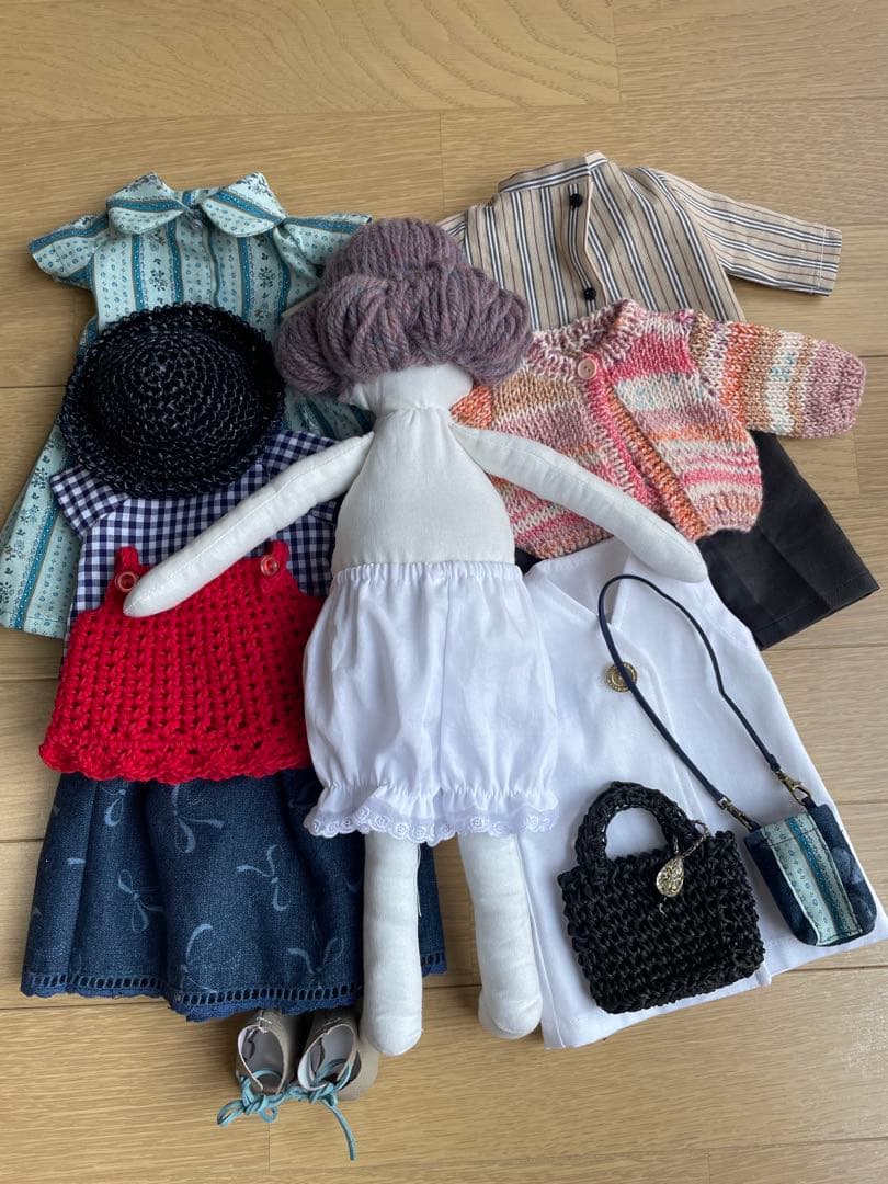 大人着せ替え布人形　春夏コーディネート色々一式セット　ハンドメイド