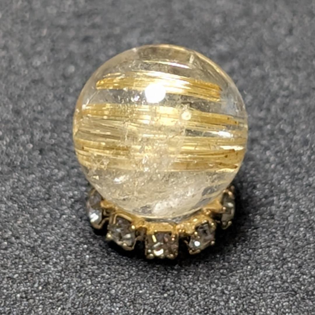 【鋭い極太金針がとにかく目立つ】ゴールドタイチンルチル 8ミリ 粒売り 貫通穴有