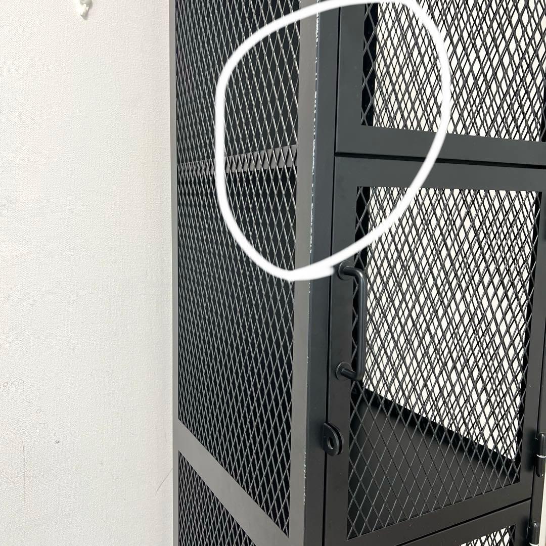 【ジャーナルスタンダードファニチャー】ブラックスチール メッシュロッカー 4段