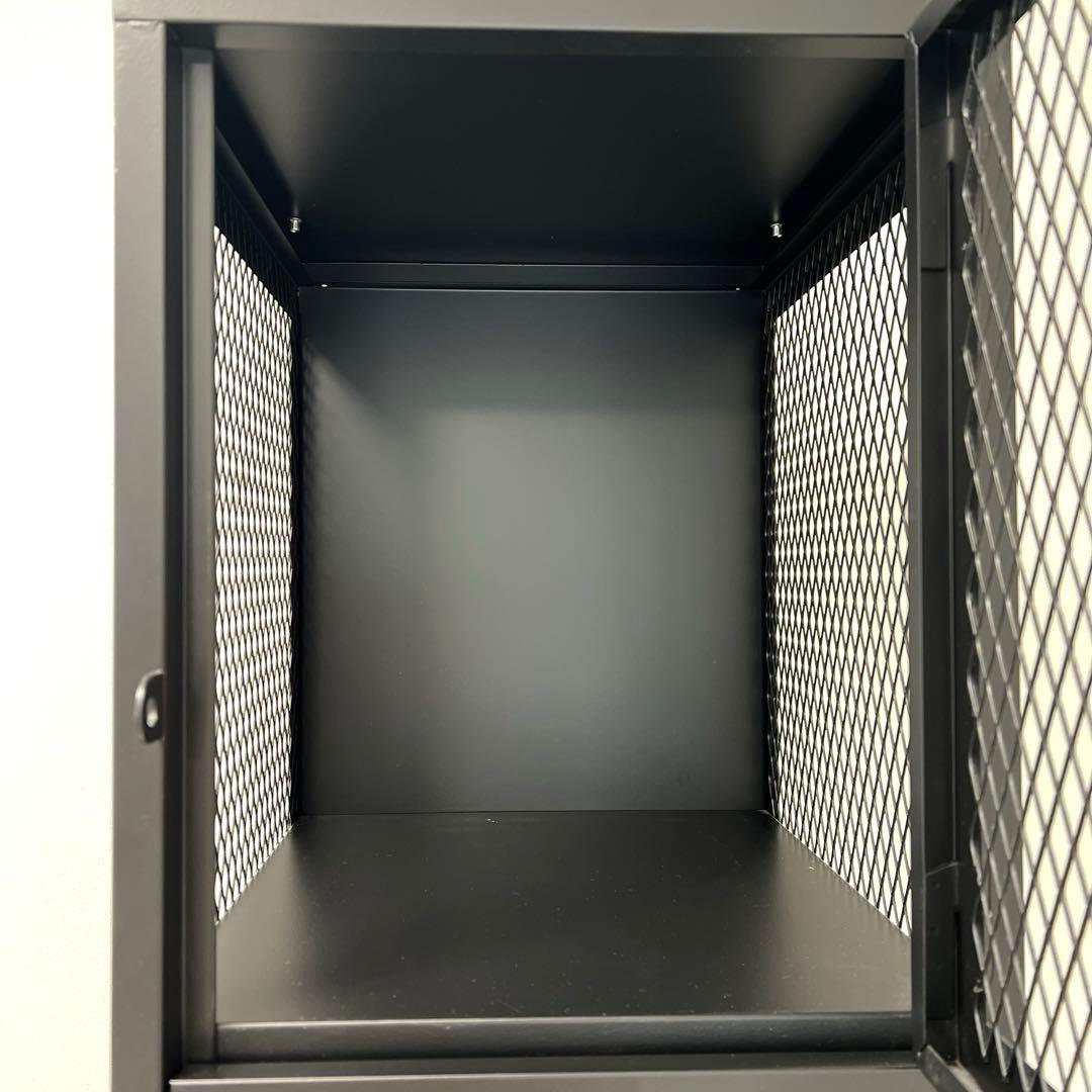 【ジャーナルスタンダードファニチャー】ブラックスチール メッシュロッカー 4段