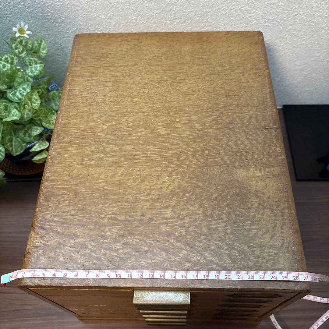 F*y様 木製レターケース　引き出し　6段収納　昭和レトロ　書類入れ　小物入れ