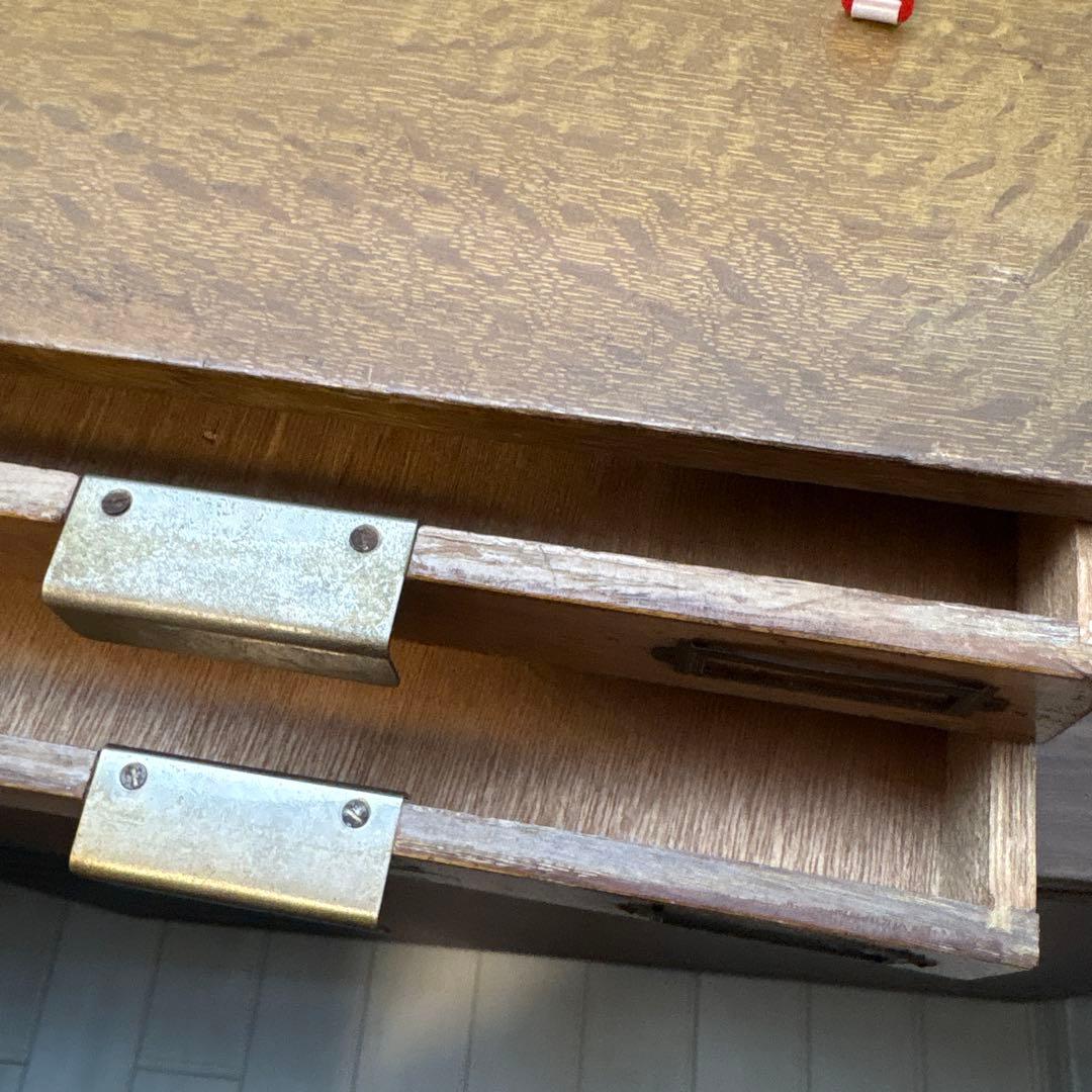 F*y様 木製レターケース　引き出し　6段収納　昭和レトロ　書類入れ　小物入れ