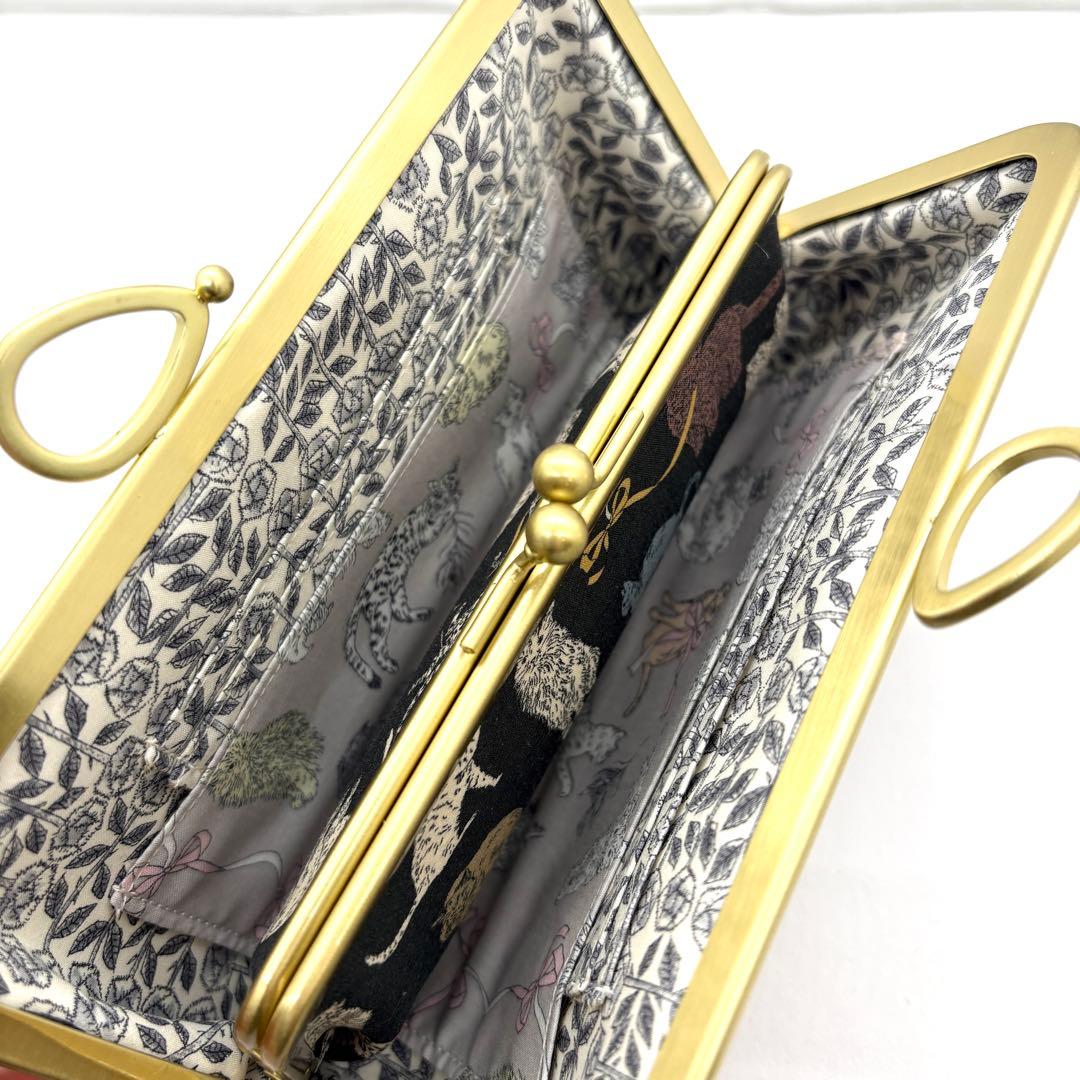 ミナペルホネン ハンドメイド リボン口金親子長財布がま口 voix とrosy