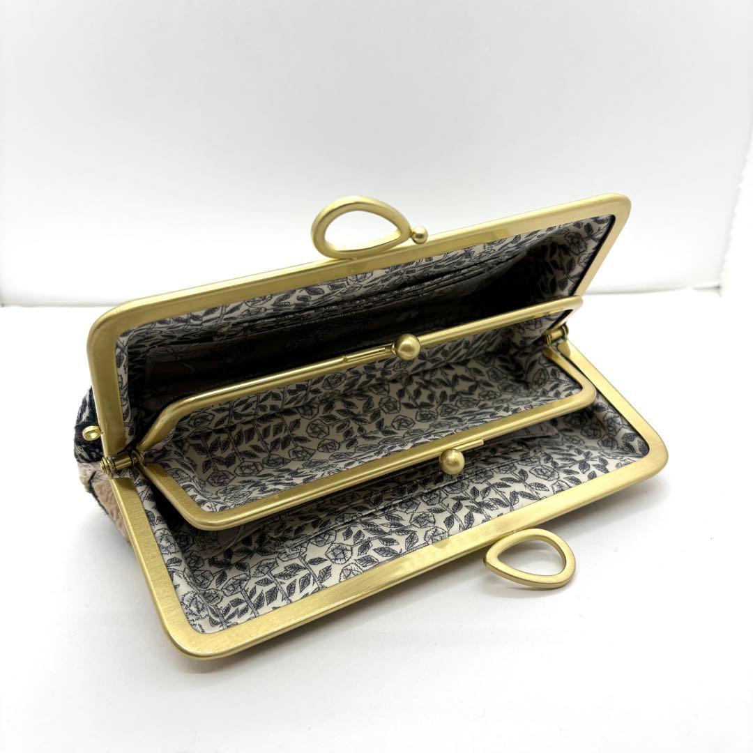 ミナペルホネン ハンドメイド リボン口金親子長財布がま口 voix とrosy