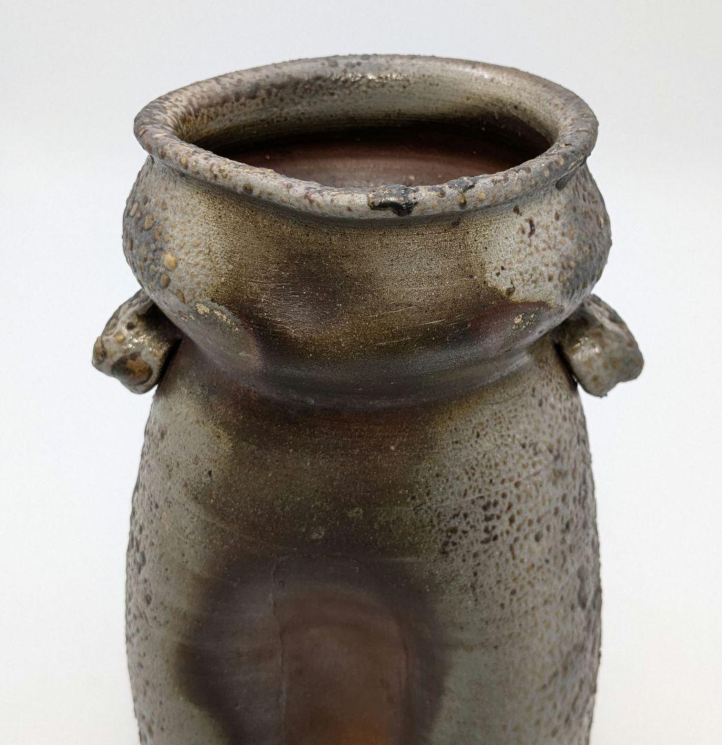 備前焼 窯変耳付花入 花瓶 花器 花生 フラワーベース 置物 華道具 茶道具