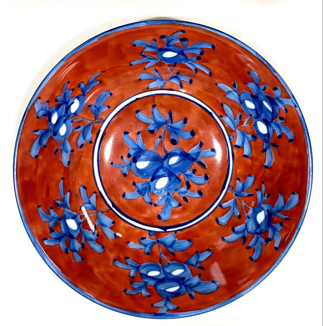 源右衛門　の華やかな　”赤濃牡丹文鉢”