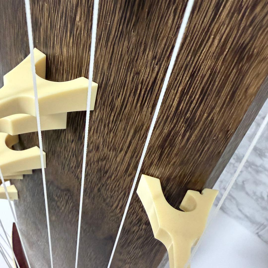 ②美品　ゼンオン 文化箏 上級 13弦 専用スタンド（立奏台）　短琴　柏葉