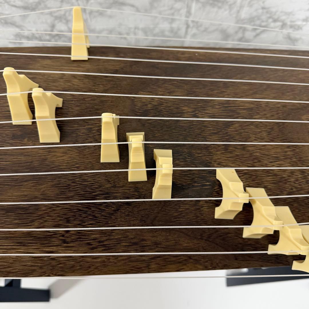 ②美品　ゼンオン 文化箏 上級 13弦 専用スタンド（立奏台）　短琴　柏葉