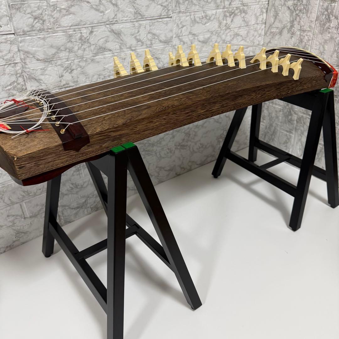 ②美品　ゼンオン 文化箏 上級 13弦 専用スタンド（立奏台）　短琴　柏葉