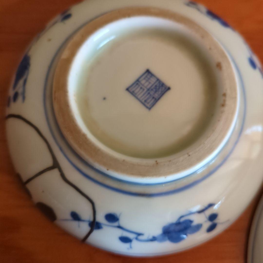 青と白の風景画 陶器皿 5枚セット