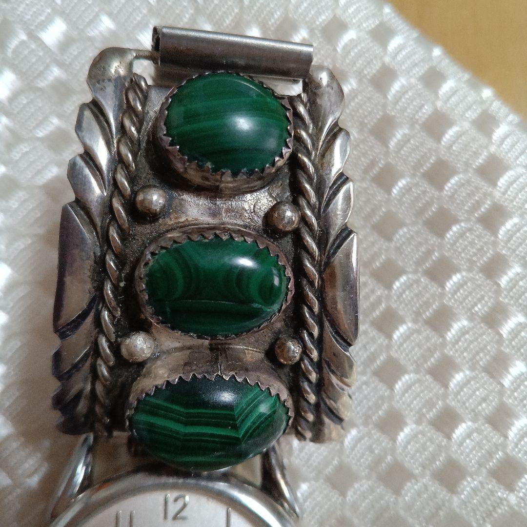 シルバー マラカイト 腕時計