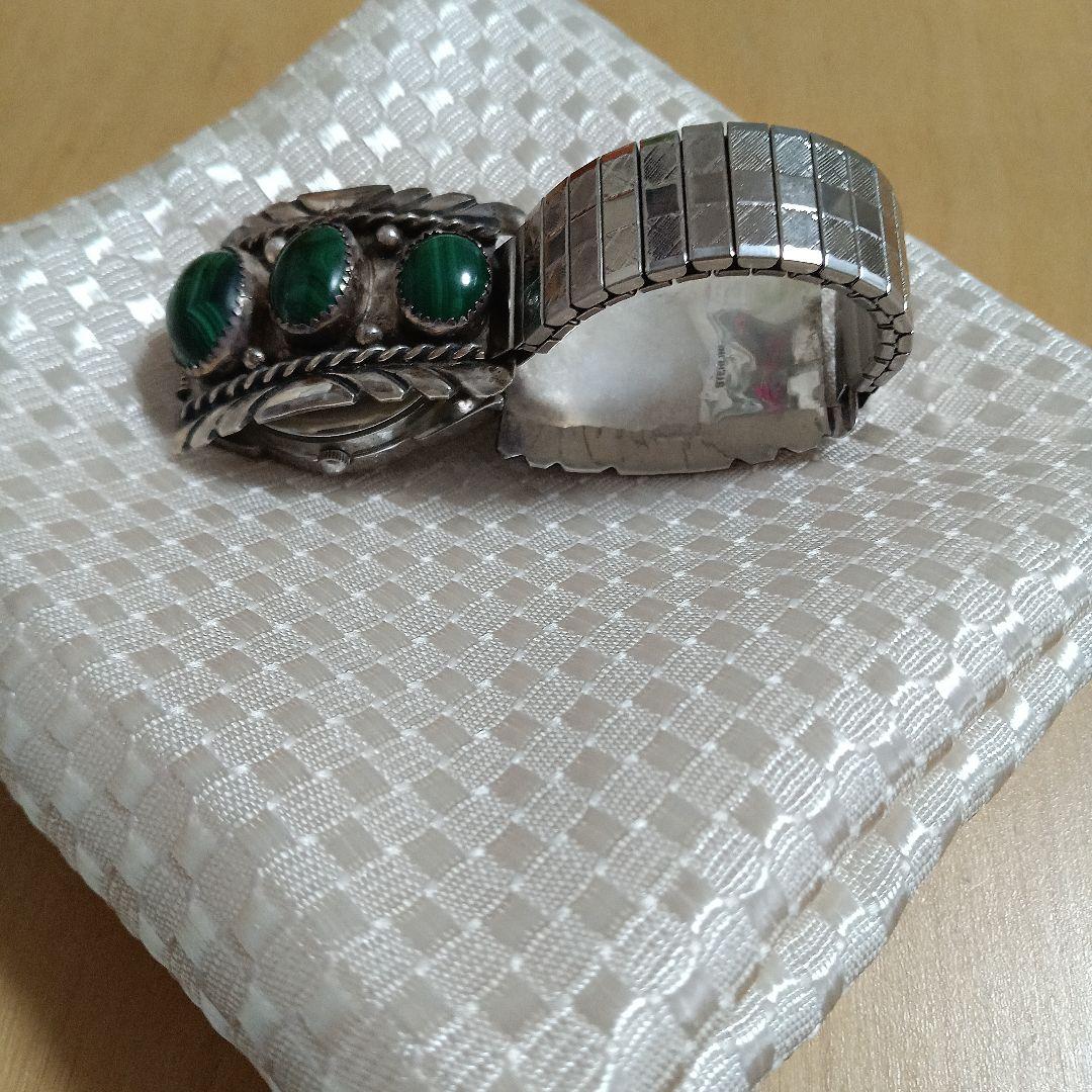 シルバー マラカイト 腕時計