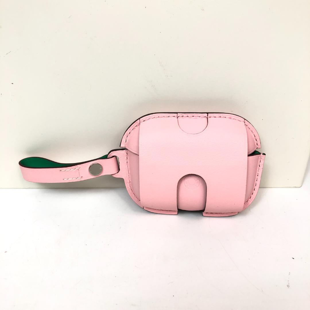 【未使用保管品】1G538 エルメス AirPods Pro ケース ピンク　革
