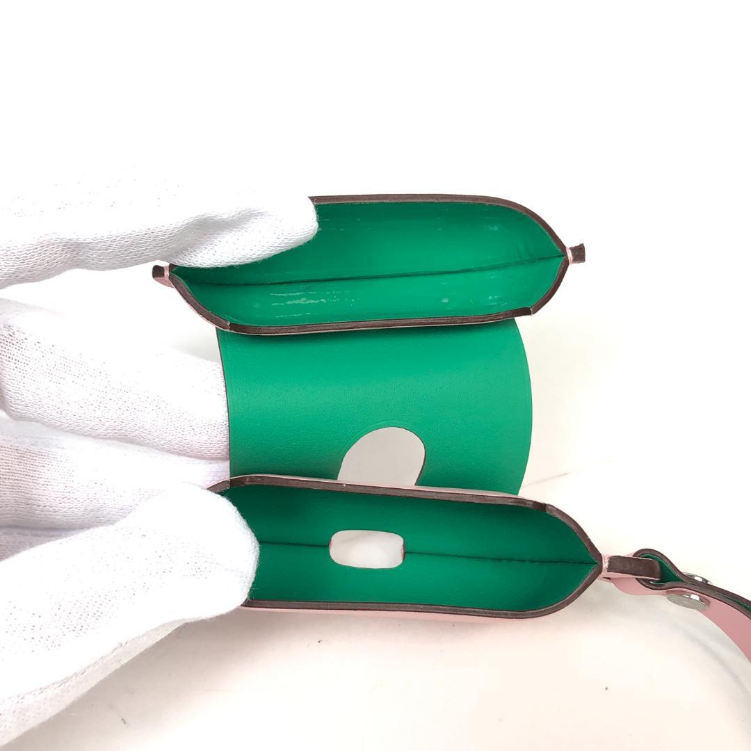 【未使用保管品】1G538 エルメス AirPods Pro ケース ピンク　革