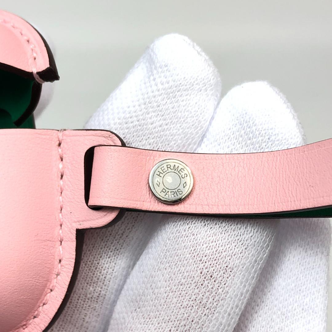 【未使用保管品】1G538 エルメス AirPods Pro ケース ピンク　革