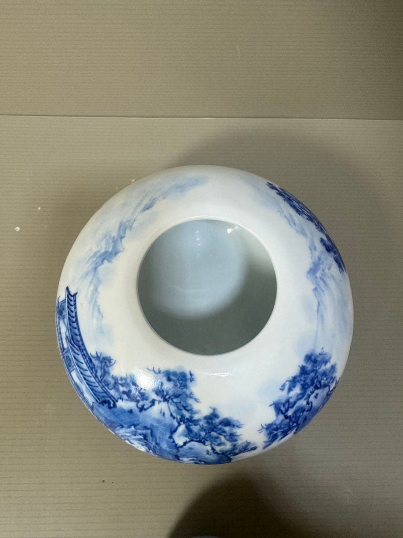 2284 有田焼　染付山水　香炉
