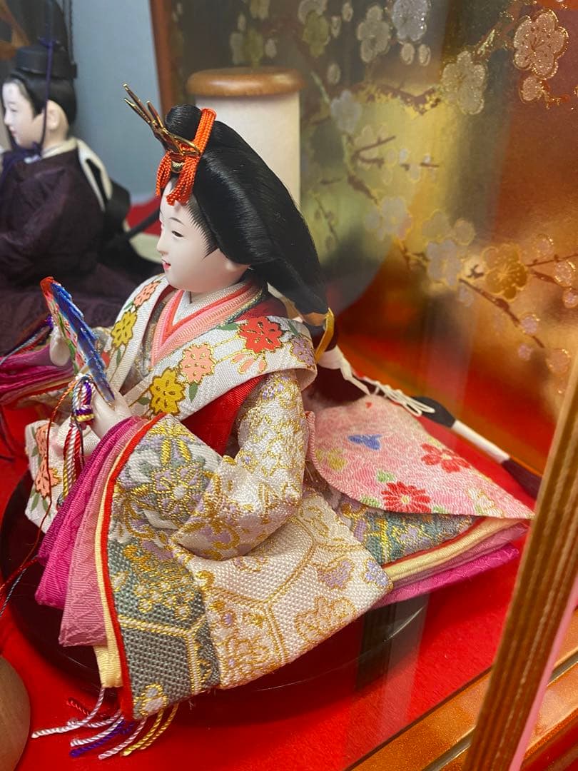 東京久月　雛人形アクリルケース入り親王飾り・間口約３８×奥行約２８×高さ約３０㎝