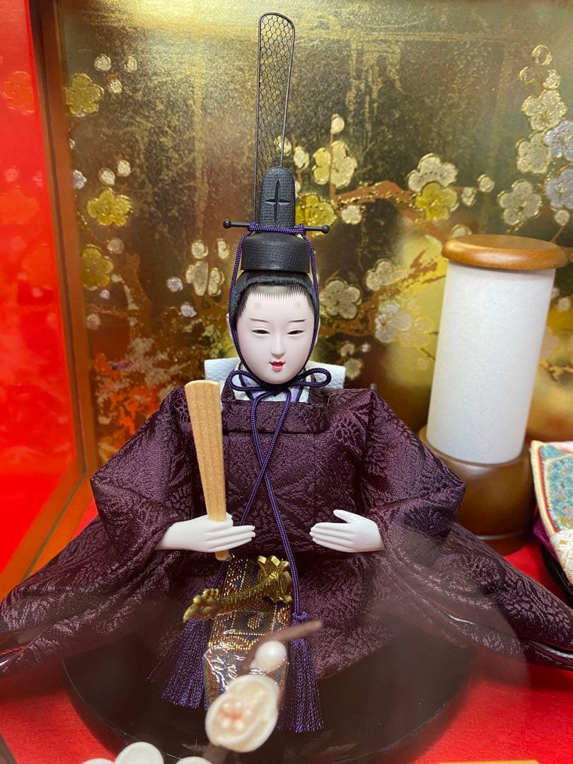 東京久月　雛人形アクリルケース入り親王飾り・間口約３８×奥行約２８×高さ約３０㎝