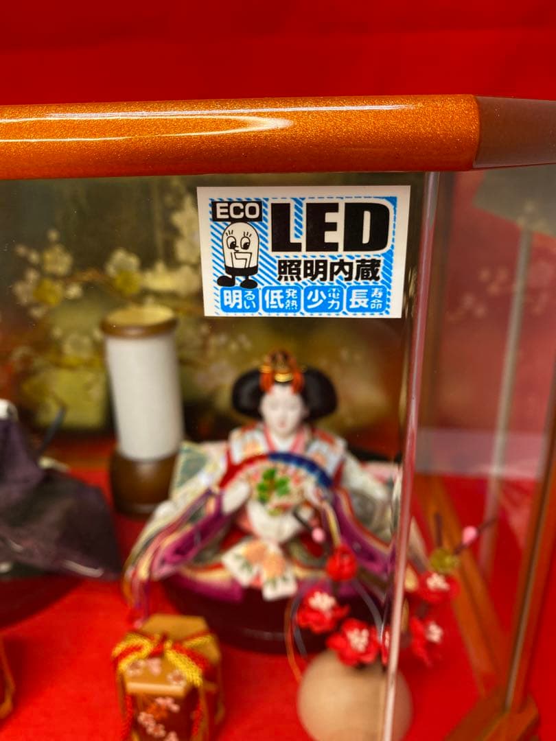 東京久月　雛人形アクリルケース入り親王飾り・間口約３８×奥行約２８×高さ約３０㎝