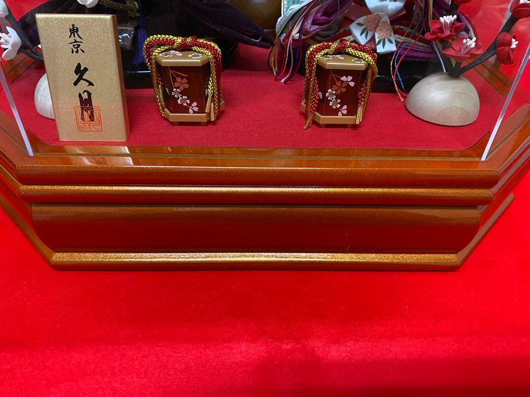 東京久月　雛人形アクリルケース入り親王飾り・間口約３８×奥行約２８×高さ約３０㎝