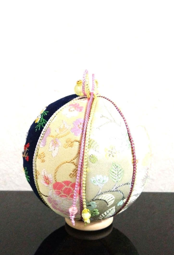 手鞠 手毬 てまり 刺繍シマエナガ 鳥 No.161ハンドメイド