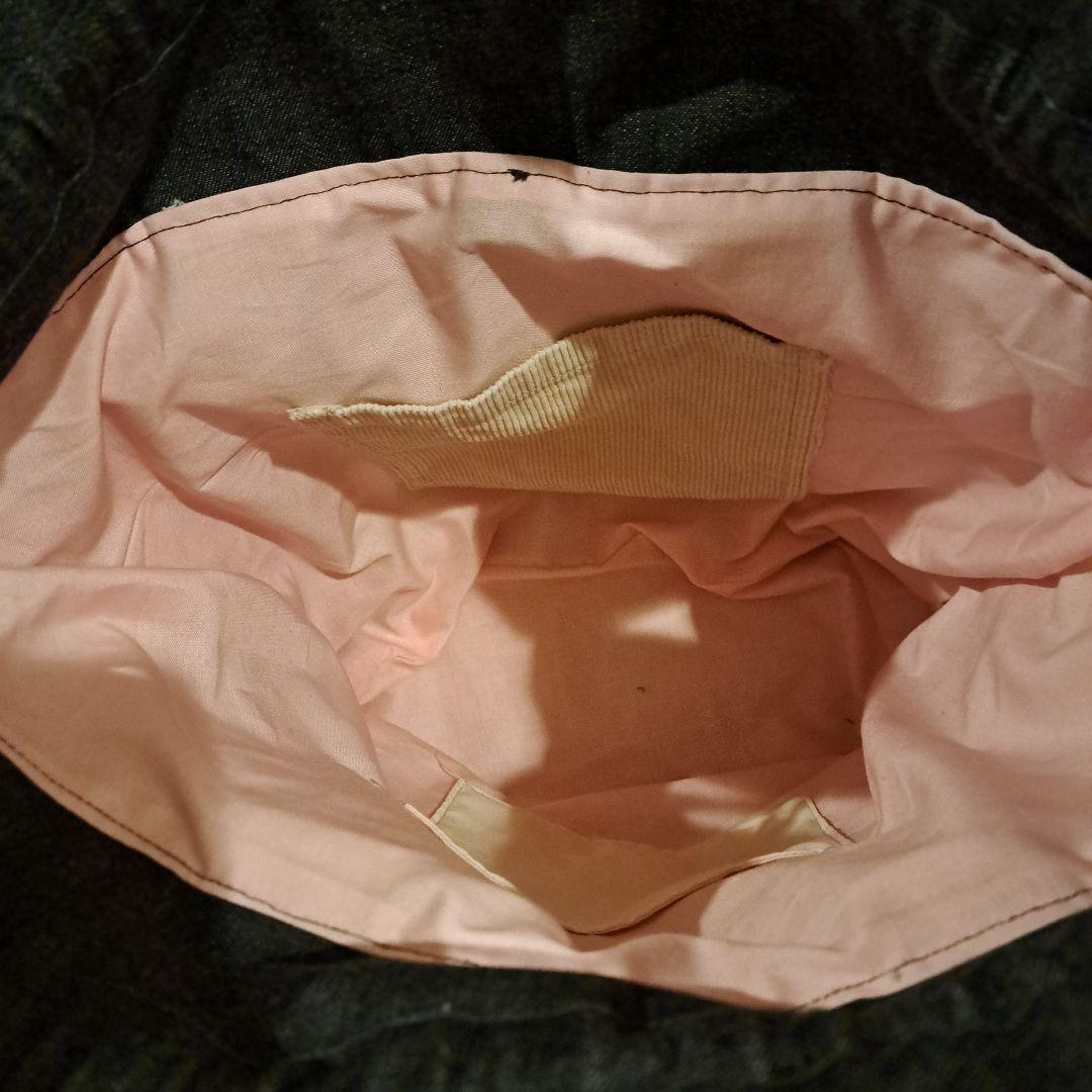 オーダー　デニムリメイクバッグ　トートリュック　オーバーオール　巾着トート