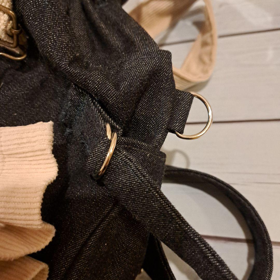 オーダー　デニムリメイクバッグ　トートリュック　オーバーオール　巾着トート