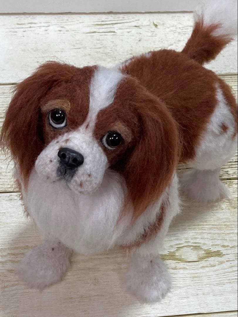 羊毛フェルト　キャバリア　犬