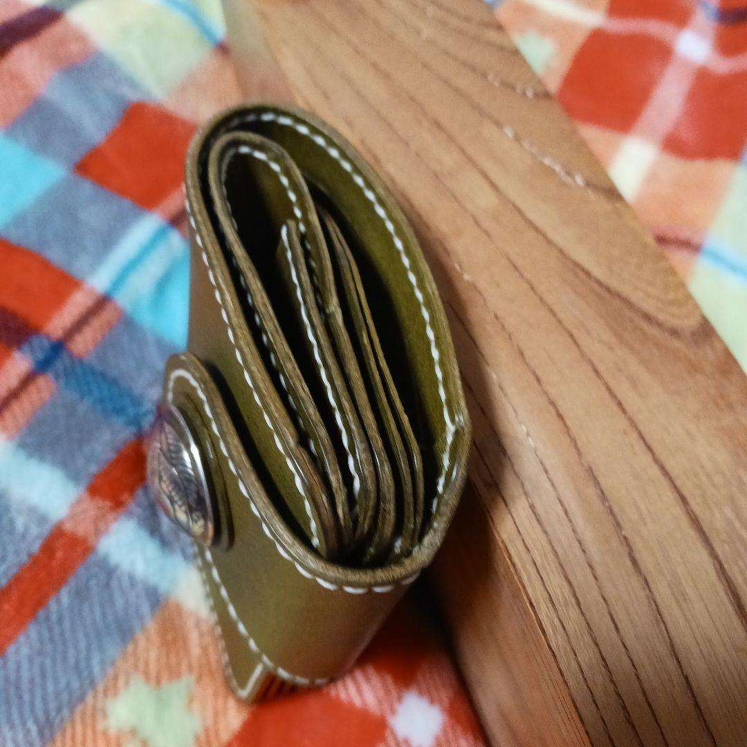 栃木レザー　プルアップグリーン　ショートウォレット