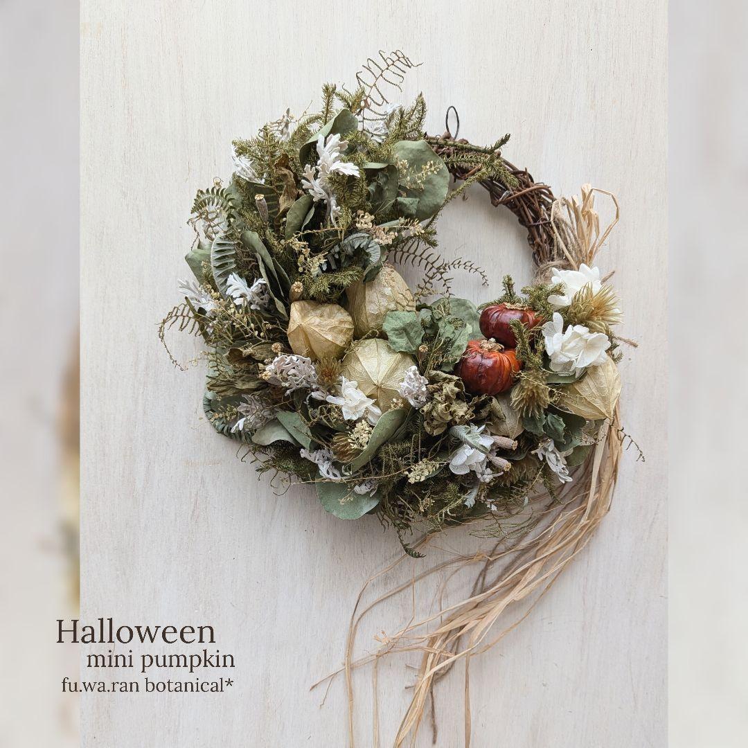 専用＊Halloweenミニパンプキン＆グリーンホオズキ  ドライフラワーリース