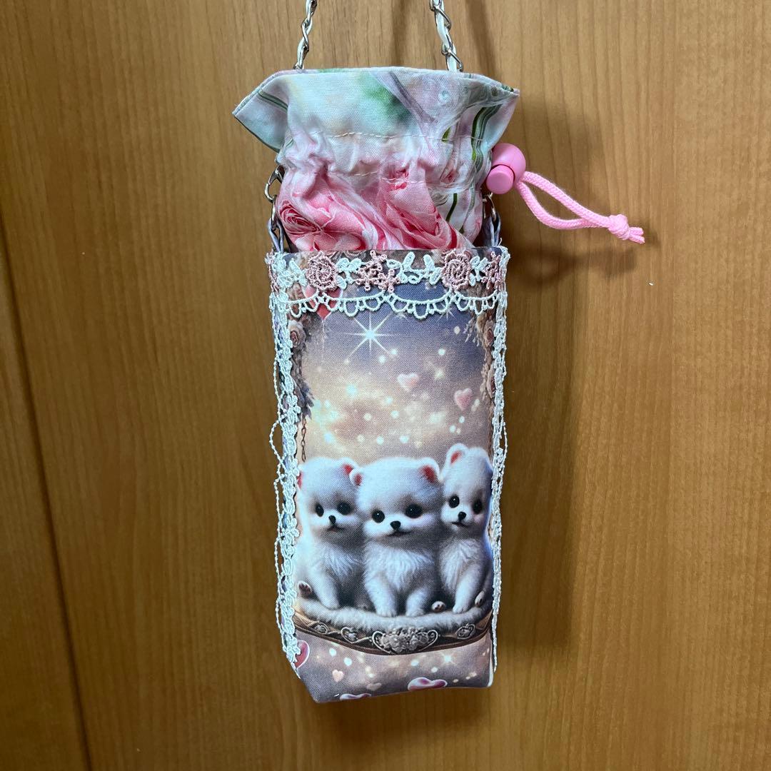 Sara 両面貼り小トートバッグ＆ペットボトルホルダー2点