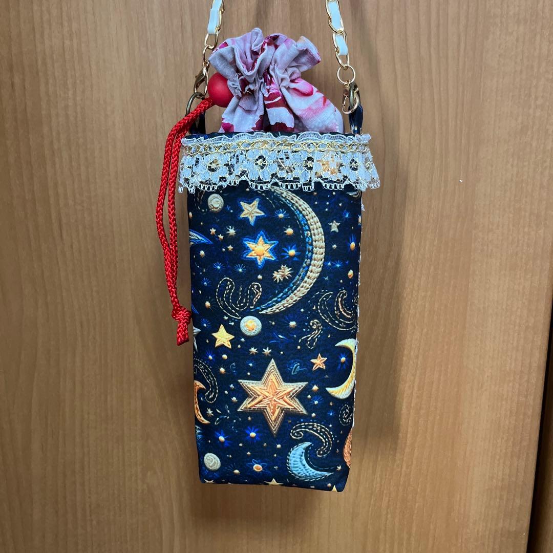 Sara 両面貼り小トートバッグ＆ペットボトルホルダー2点