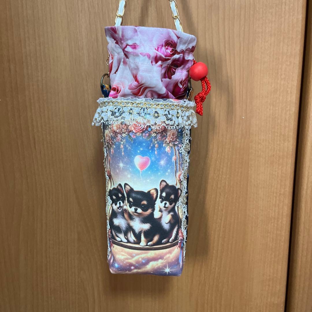 Sara 両面貼り小トートバッグ＆ペットボトルホルダー2点