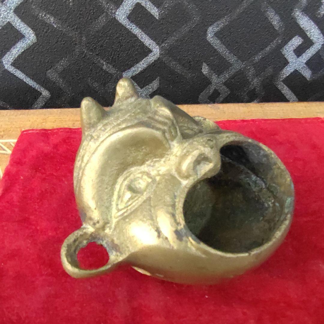 【ヴィンテージ アッシュトレイ】悪魔の頭部 ディアブロ 真鍮製 骨董品