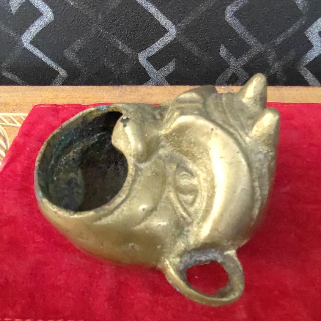 【ヴィンテージ アッシュトレイ】悪魔の頭部 ディアブロ 真鍮製 骨董品