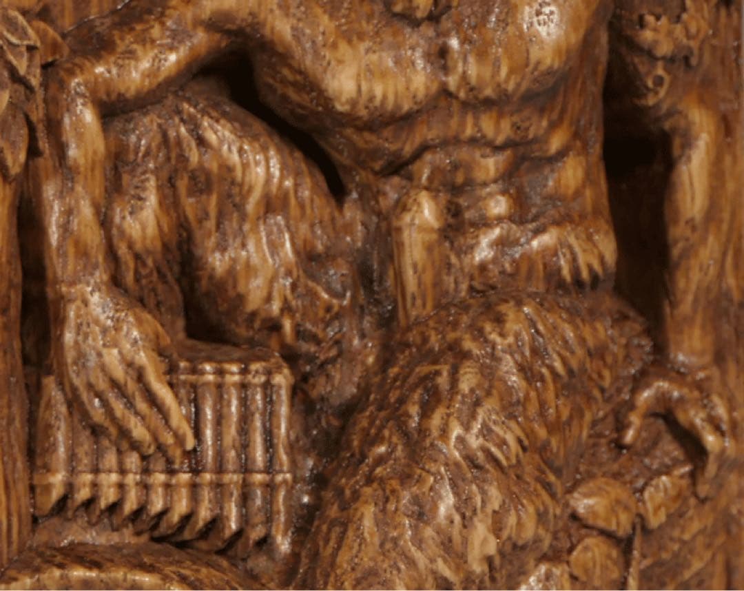 木彫 パーンの神 パンの大神 アーサー・マッケン 牧羊神 半身半獣神 平井呈一
