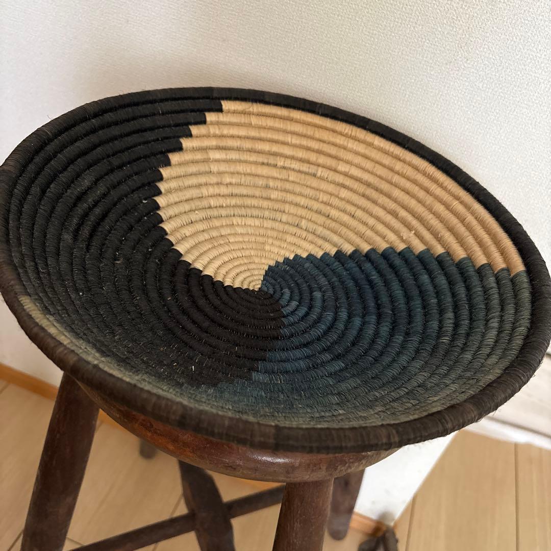 円形バスケット 黒 青 ベージュ