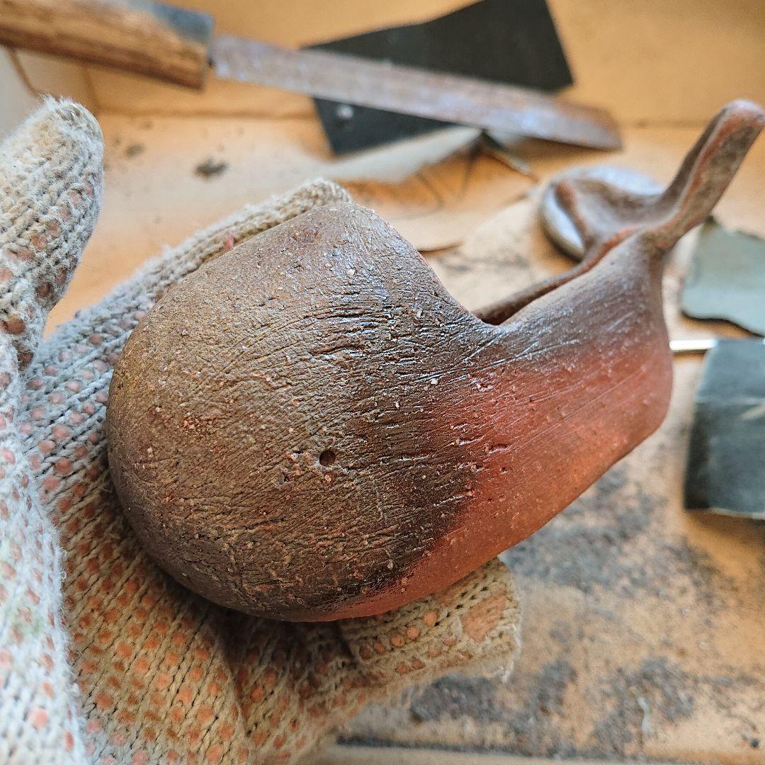 【2406】くじら…備前焼