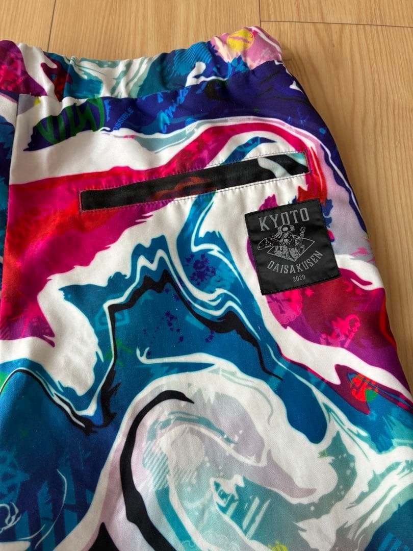 京都大作戦 セットアップ　Tシャツ ハーフパンツ　バスパン Lサイズ マーブル